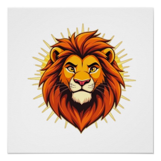 Pôster Majestic Lion – King of Power and Authority (Frente)