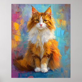 Poster Majestic Maine Coon Cat – Regal Digital Portrait
