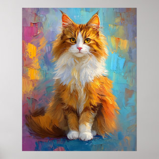 Poster Majestic Maine Coon Cat – Regal Digital Portrait