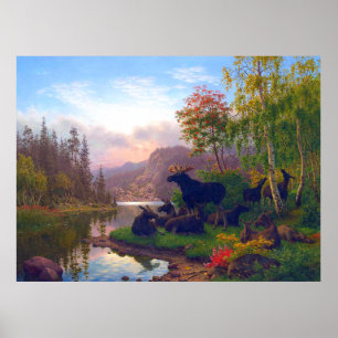 Poster Majestic Moose in a Swedish Autumn Landscape