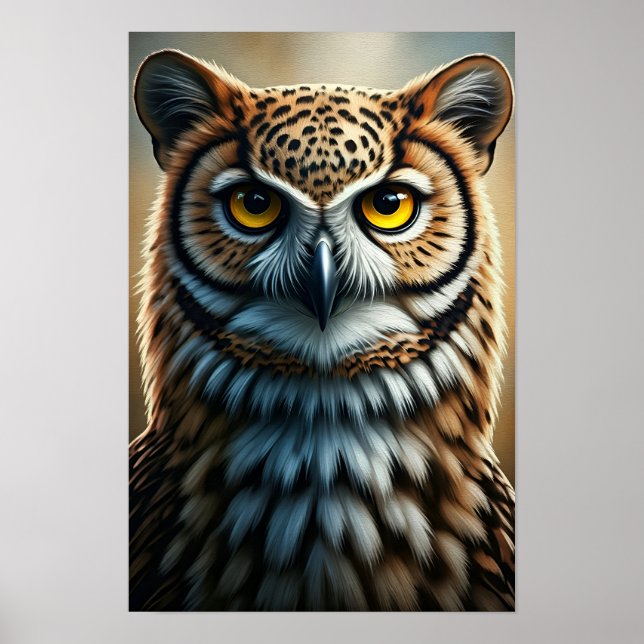 Poster Majestic Owl Portrait Wall Art (Frente)