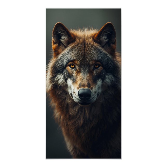 Pôster Majestic Wolf Portrait Strength & Royal Confidence (Frente)