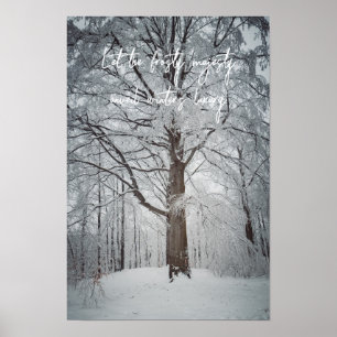 Poster Majestosa faia no bosque invernal