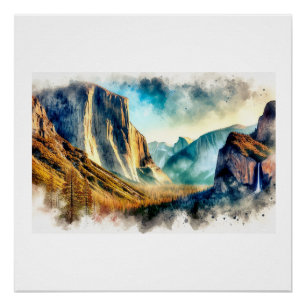 Pôster Majestosa Paisagem de Yosemite, 