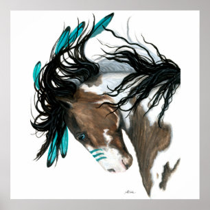 Poster majestoso do cavalo da pintura do Pinto por