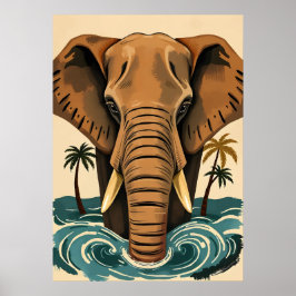 Poster Majestoso Elefante da Ilha – Gigante Tropical com 