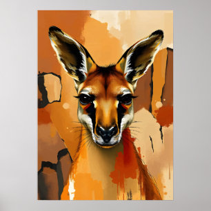 Poster Majestoso Retrato de Canguru – Fauna Australiana