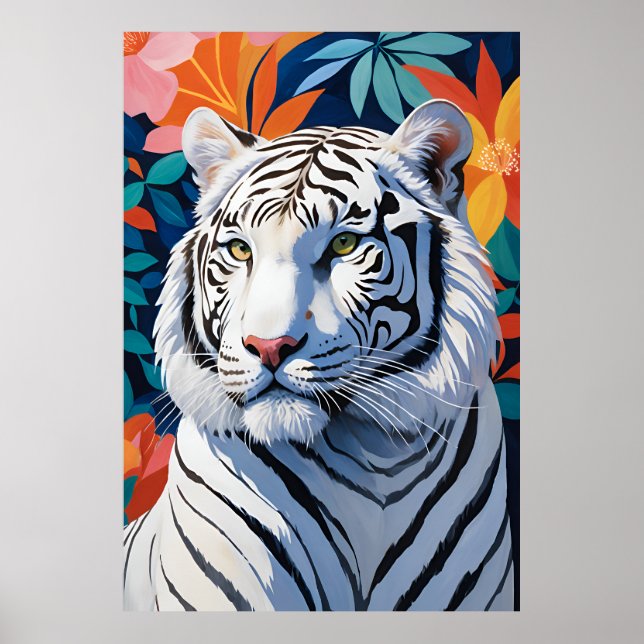 Poster Majestoso Tigre Branco (Frente)