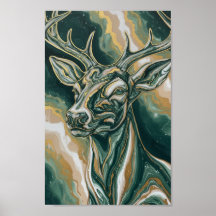 Majestoso Veado da Floresta Estilo de Pintura a Ól