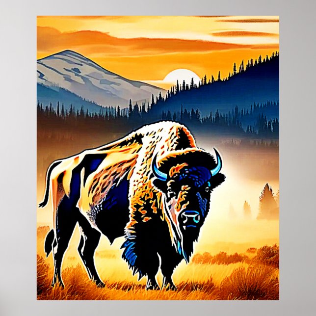 Poster Majexpressa Bison Sunset (Frente)