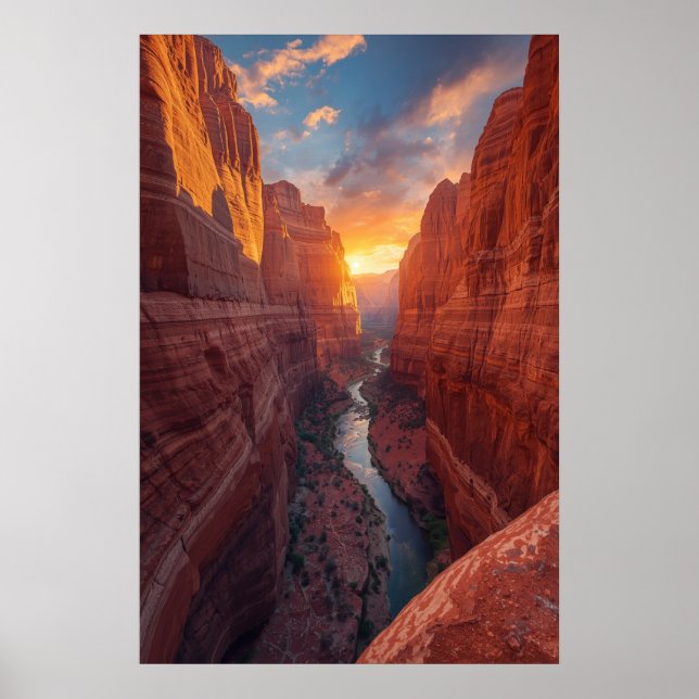Poster "Majexpressa Canyon sunset - paisagem natural (Frente)