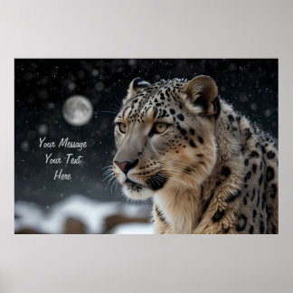 Poster Majnacional Leopardo Celestial da Neve