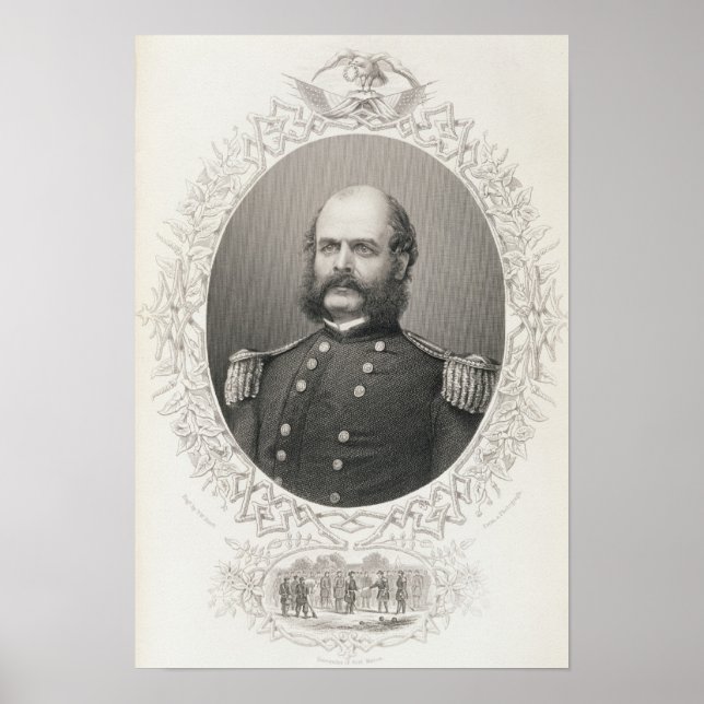 Pôster Major-General Ambrose Everett Burnside (Frente)