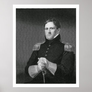 Poster Major General Winfield Scott (1786-1866) engraved