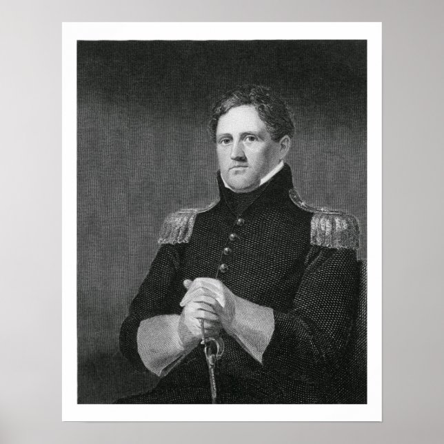 Poster Major General Winfield Scott (1786-1866) engraved (Frente)