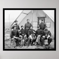 Major H.W. Sawyer e Funcionarios no Campo Stoneman