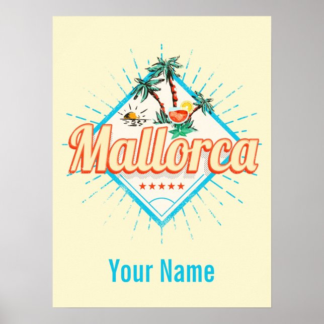 Poster Majorca Balearic Island Retro Parrot Vintage (Frente)