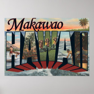 Pôster Makawao, Havaí - Cenas de Letras Grandes