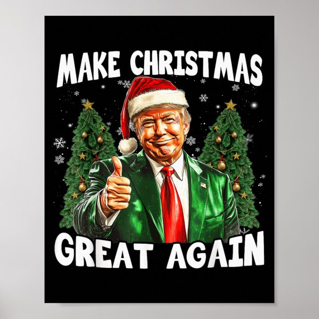 Poster Make Christmas Great Again Funny Santa Trump 2024  (Frente)