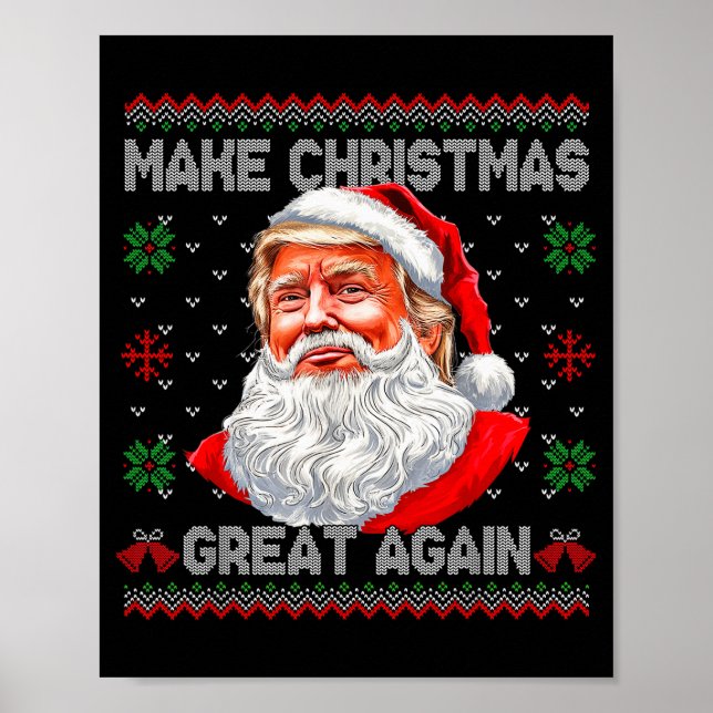 Poster Make Christmas Great Again Funny Santa Trump Ugly  (Frente)