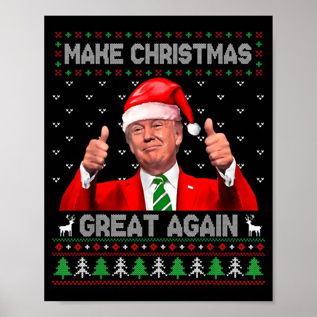 Poster Make Christmas Great Again Xmas Funny Pajamas Ugly (Frente)