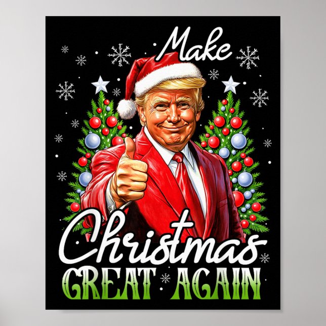 Poster Make Christmas Great Again Xmas Funny Santa Trump  (Frente)