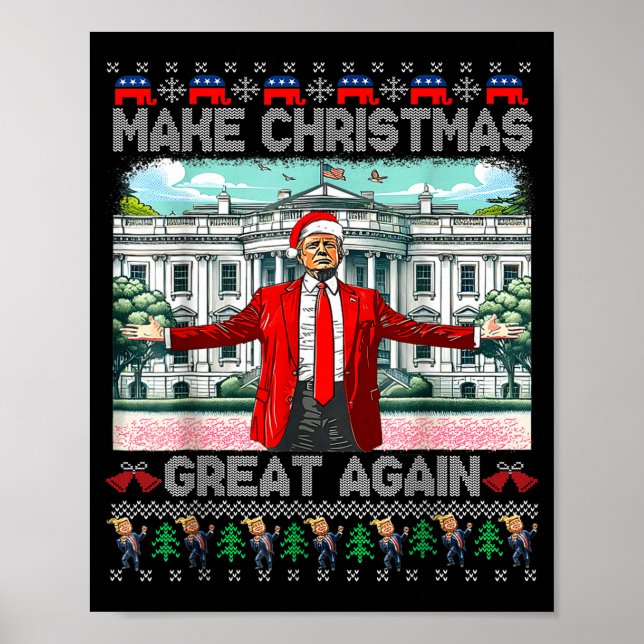 Poster Make Christmas Great Again Xmas Funny Trump Pajama (Frente)