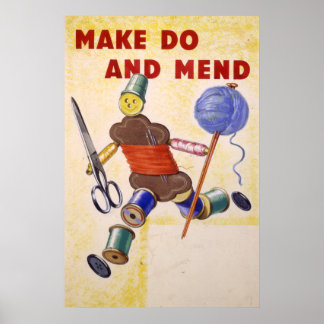 Poster Make Do And Mend poster, 1939-1945