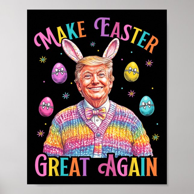 Poster Make Easter Great Again Funny Trump Bunny Spring H (Frente)