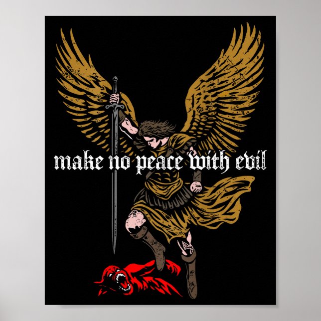 Poster Make No Peace With Evil Archangel Michael Design ( (Frente)