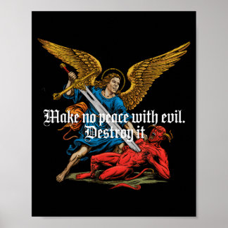 Poster Make No Peace With Evil Archangel Michael Jesus Go