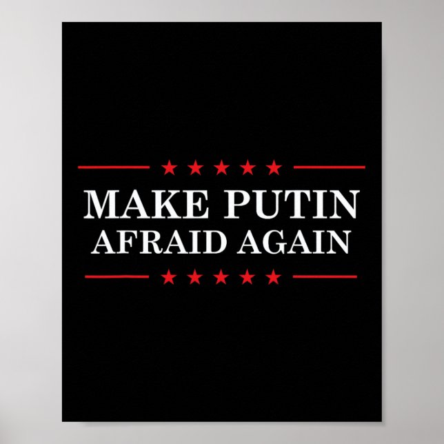 Poster Make Putin Afraid Again - Support Ukraine And Stop (Frente)