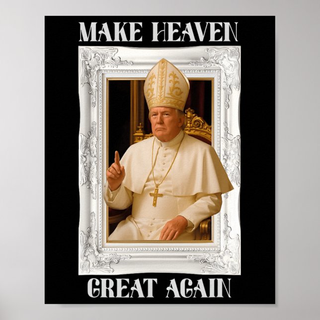 Poster Make Vatican Great Again Funny Pope Trump Retro Ch (Frente)