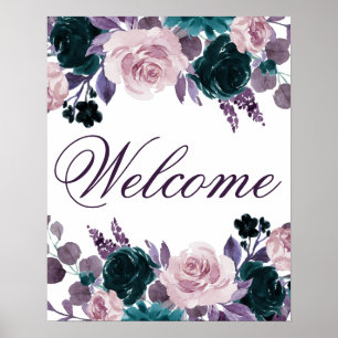 Poster Mal-humorada Boho   Quinceanera Floral Roxo Berinj