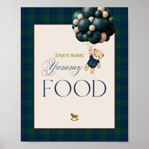 Poster Mal posso esperar Chique Teddy Balão Chás de Bebê