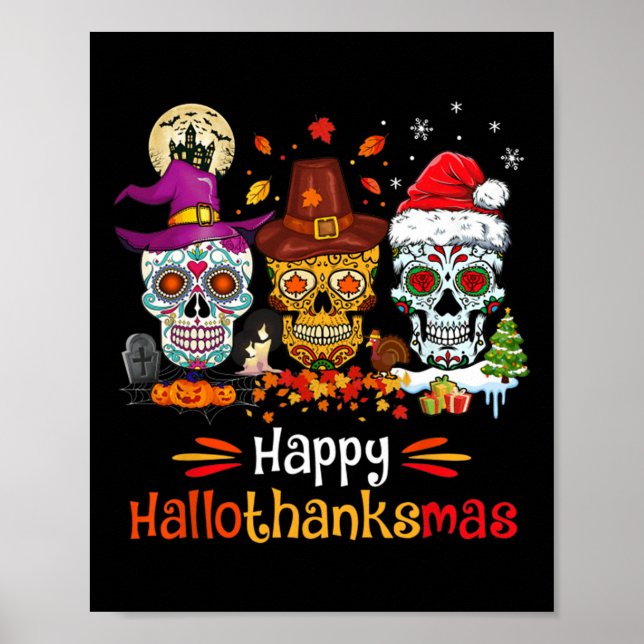 Poster Mala de Açúcar Hallothanksmas Dia das Bruxas Ação  (Frente)