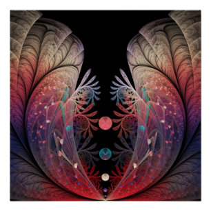 Pôster Malabarismo Abstrato Fantasia Moderna Arte Fractal