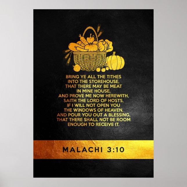 Poster Malachi 3:10 Bíblia Verse (Frente)