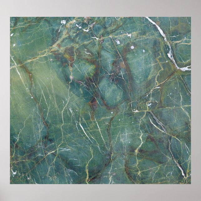 Poster Malachite Verde Marble Textura Detalhada (Frente)