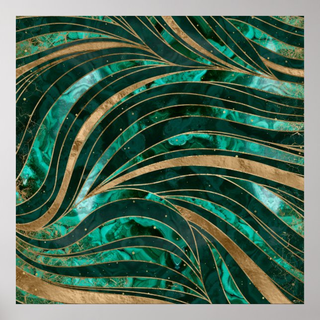 Poster Malachite Wavy Pattern (Frente)