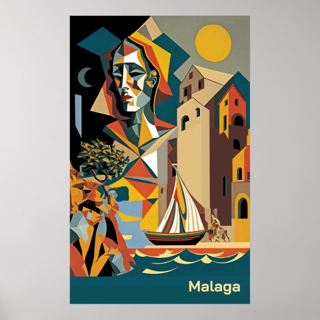 Poster Málaga Cubista (Frente)