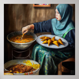 Poster Malaio Fazer de mulher Curry Puff - Canvas de arte