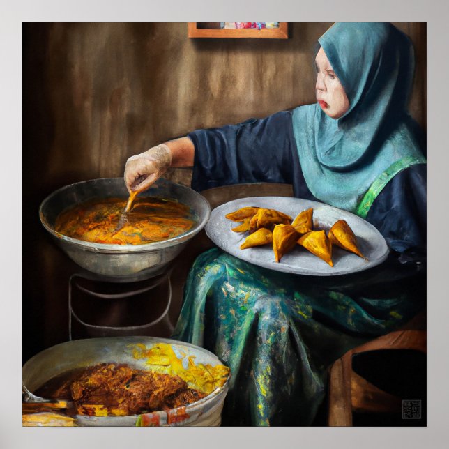 Poster Malaio Fazer de mulher Curry Puff - Canvas de arte (Frente)