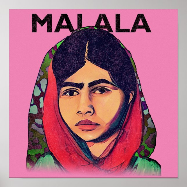 Poster Malala Yousafzai, Arte Feminista Inspiradora (Frente)