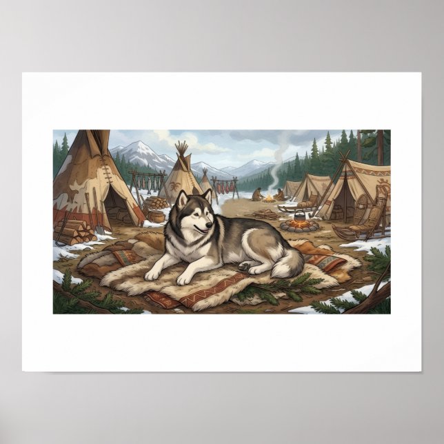 Poster Malamute Nativo   (Frente)