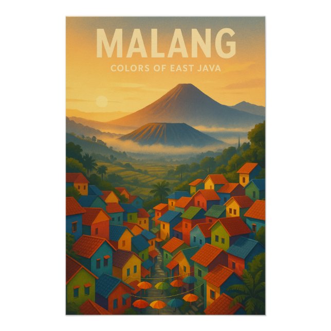 Pôster ‘MALANG – Cores do Leste de Java’ (Frente)