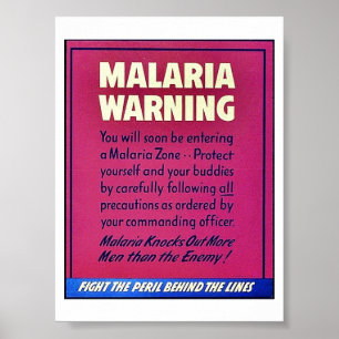 Pôster Malaria Warning