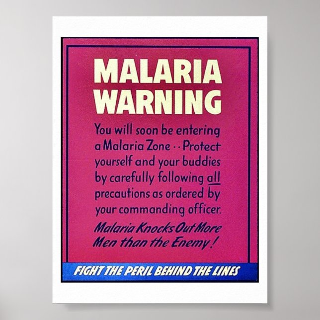 Pôster Malaria Warning (Frente)