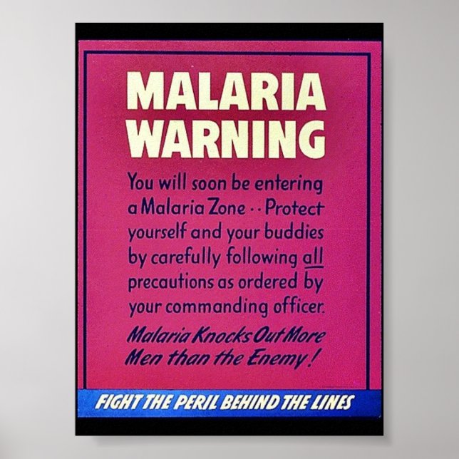 Pôster Malaria Warning (Frente)