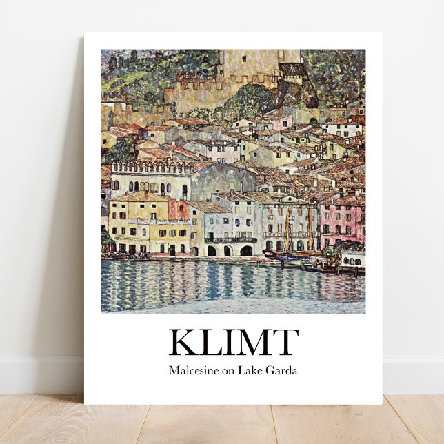 Poster Malcesine no lago Garda por Gustav Klimt (Italian Escape: Klimt's "Malcesine on Lake Garda." Golden hues adorn your walls)